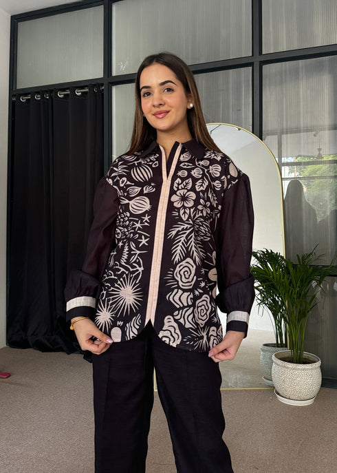 Black Abstract Co Ord Set